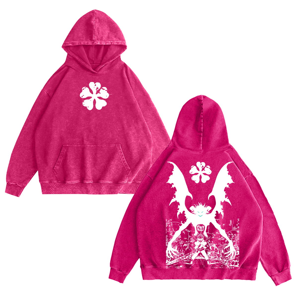 Black Clover Streetwear Inspired Anim Washed T-shirt/Crewneck/Hoodie