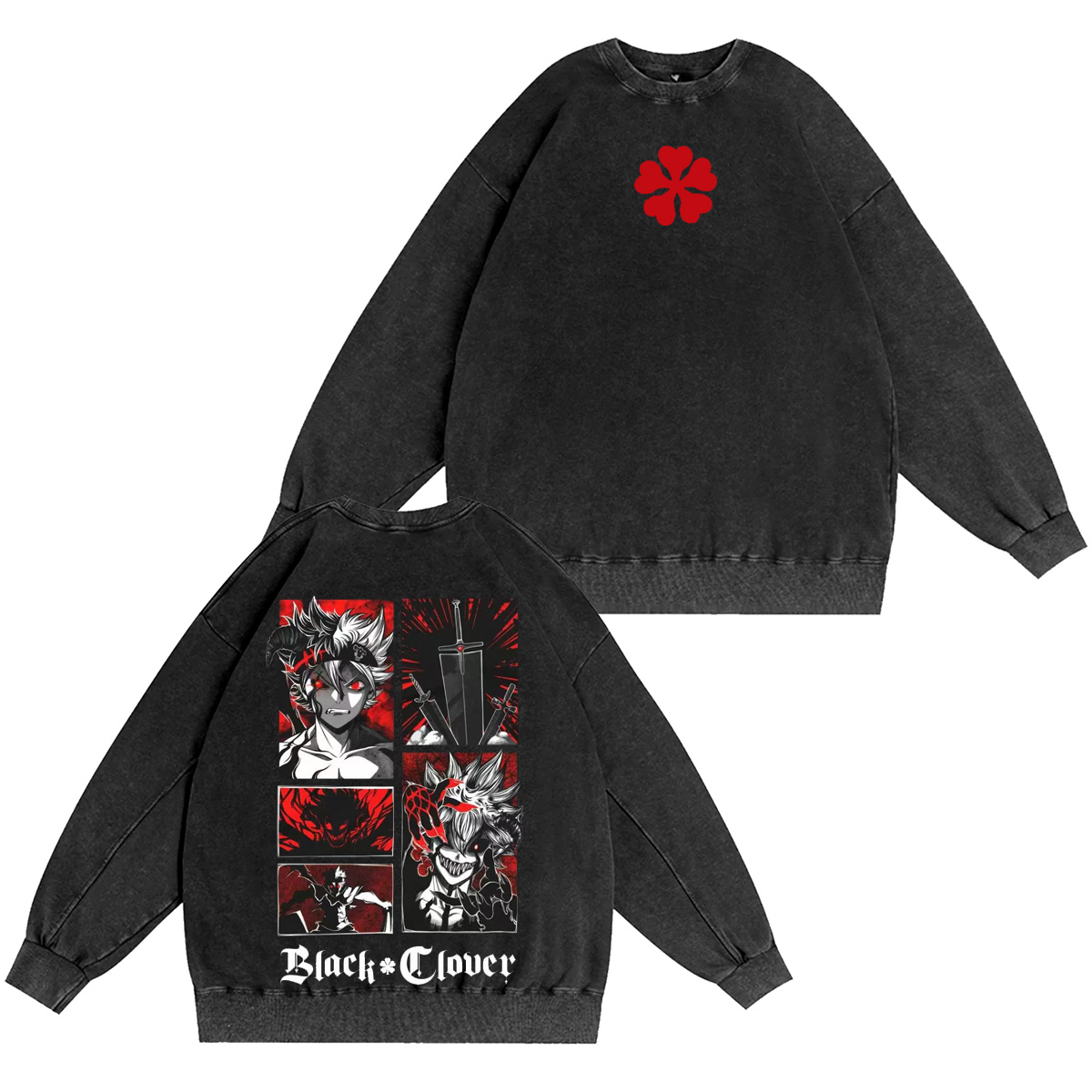 Black Clover Vintage washed T-shirt/Crewneck/Hoodie