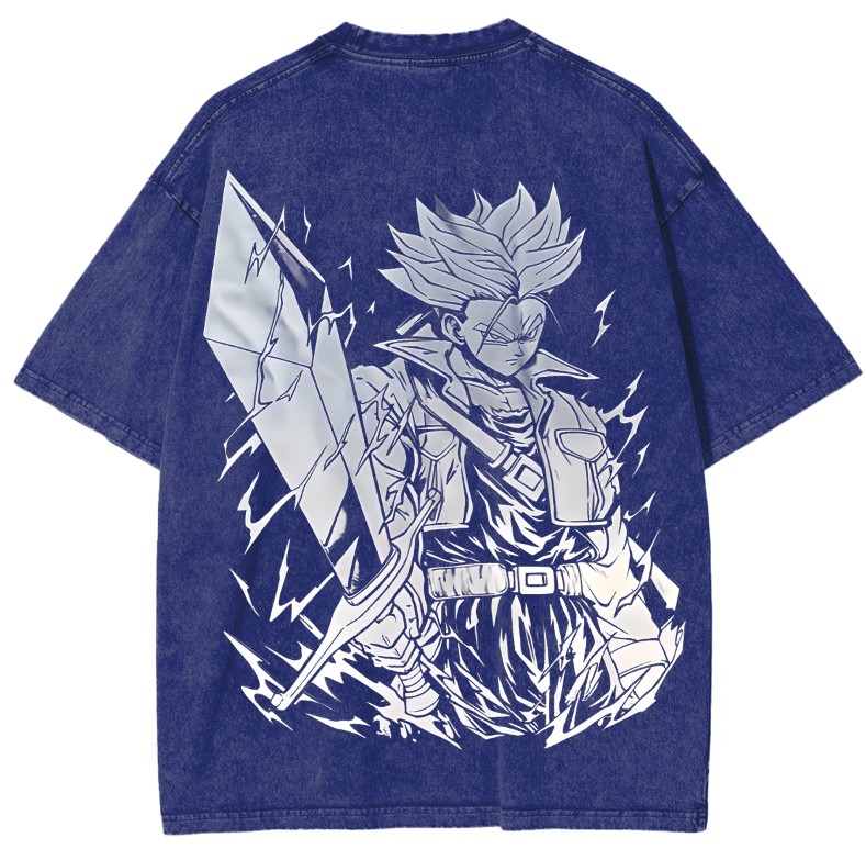 ANIME DRAGONBALL TRUNKS POWER SAIYAN WASHING VINTAGE TEE T-shirt