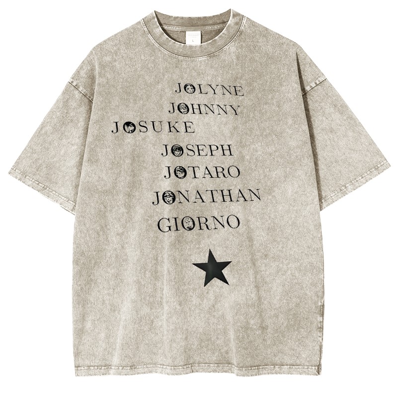 JOJO SUS Jojo's Bizarre Adventure Anime Double Printed Vintage Washed Tee