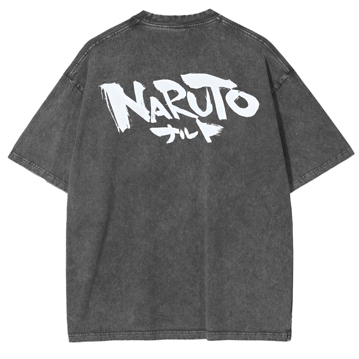 Hinata x Naruto Anime Double Printed Vintage Washed Tee