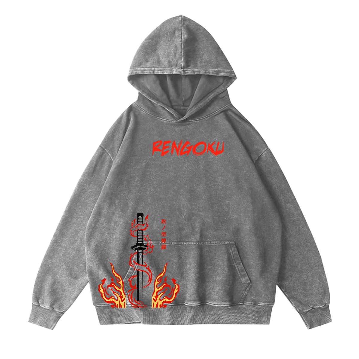 Rengoku Demon Slayer Anime Unisex Washed T-Shirt