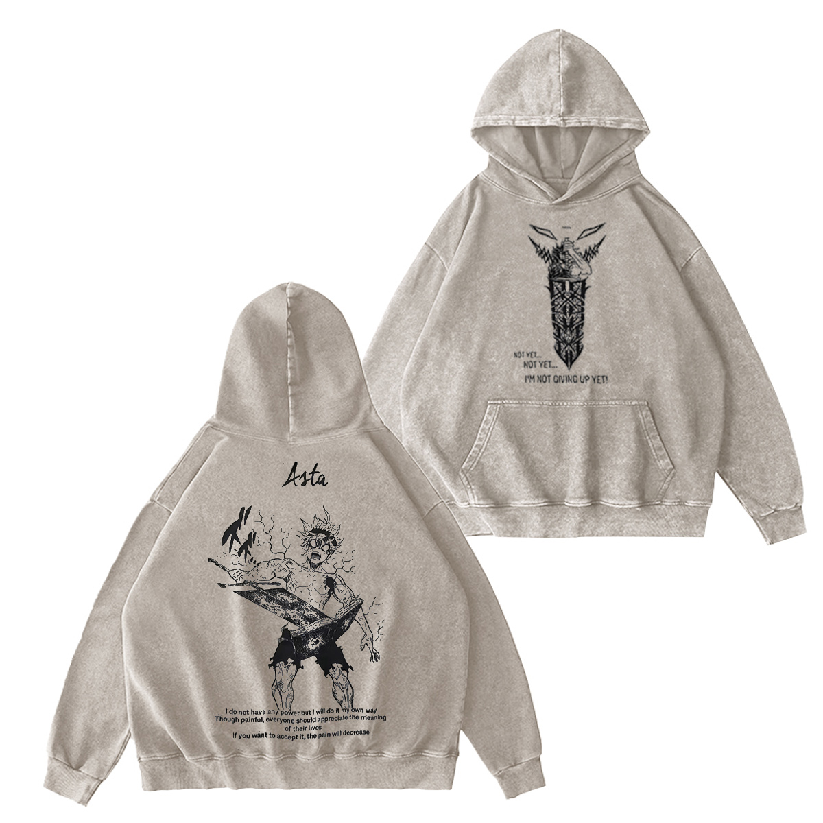 Asta Black Clover Washed T-shirt/Crewneck/Hoodie