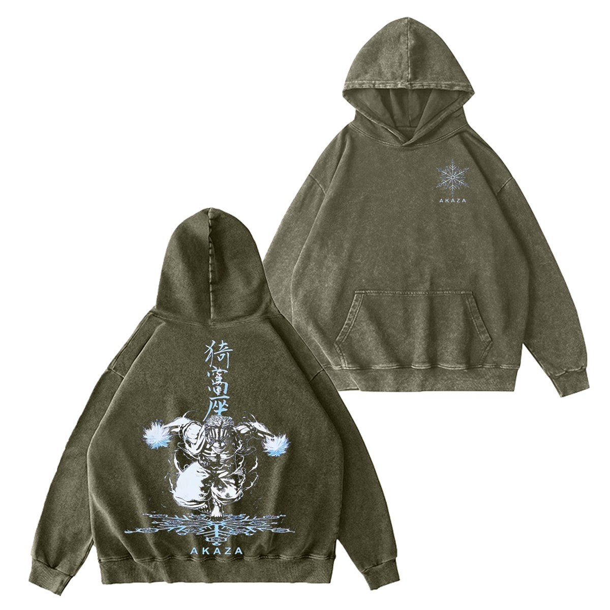 Akaza Demon Slayer Washed T-shirt/Crewneck/Hoodie