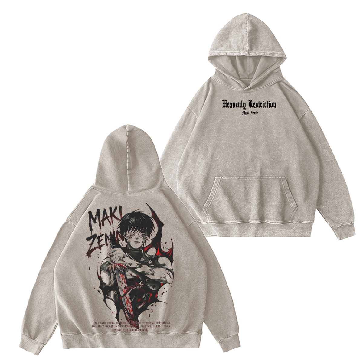Maki Zenin Jujutsu Kaisen Washed T-shirt/Crewneck/Hoodie