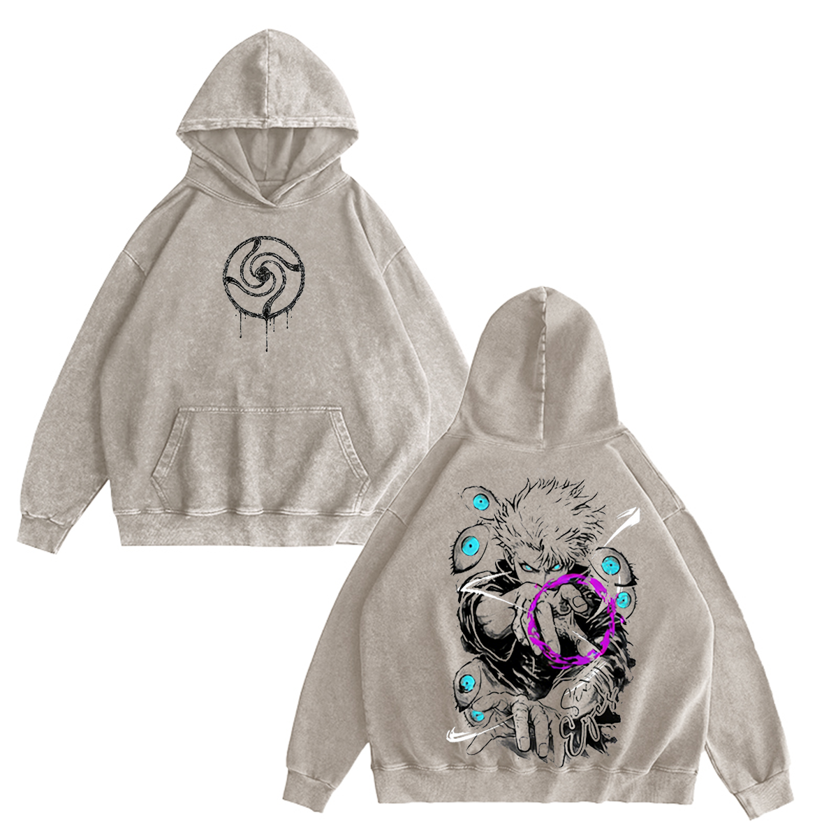 Gojo Anime Graphic Washed T-shirt/Crewneck/Hoodie
