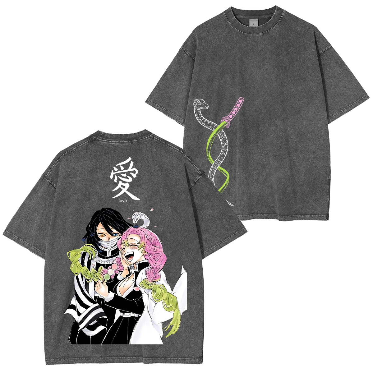 Iguro Obanai X Kanroji Mitsuri Vintage Tee