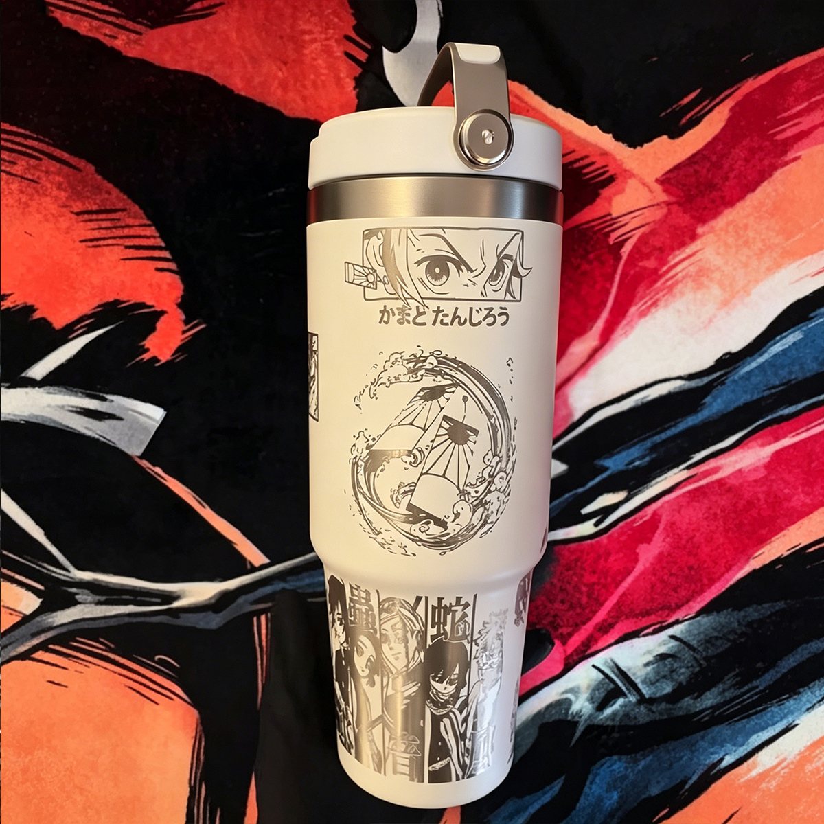Demon Slayer Themed engraved Stanley Tumbler Cup