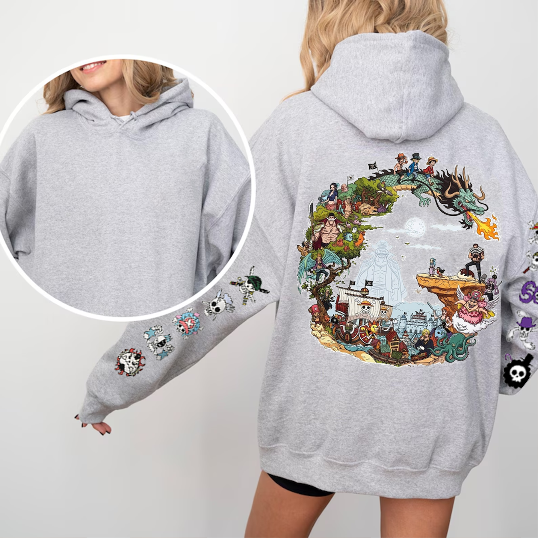 One Piece  Oversized Unisex Washed T-Shirt