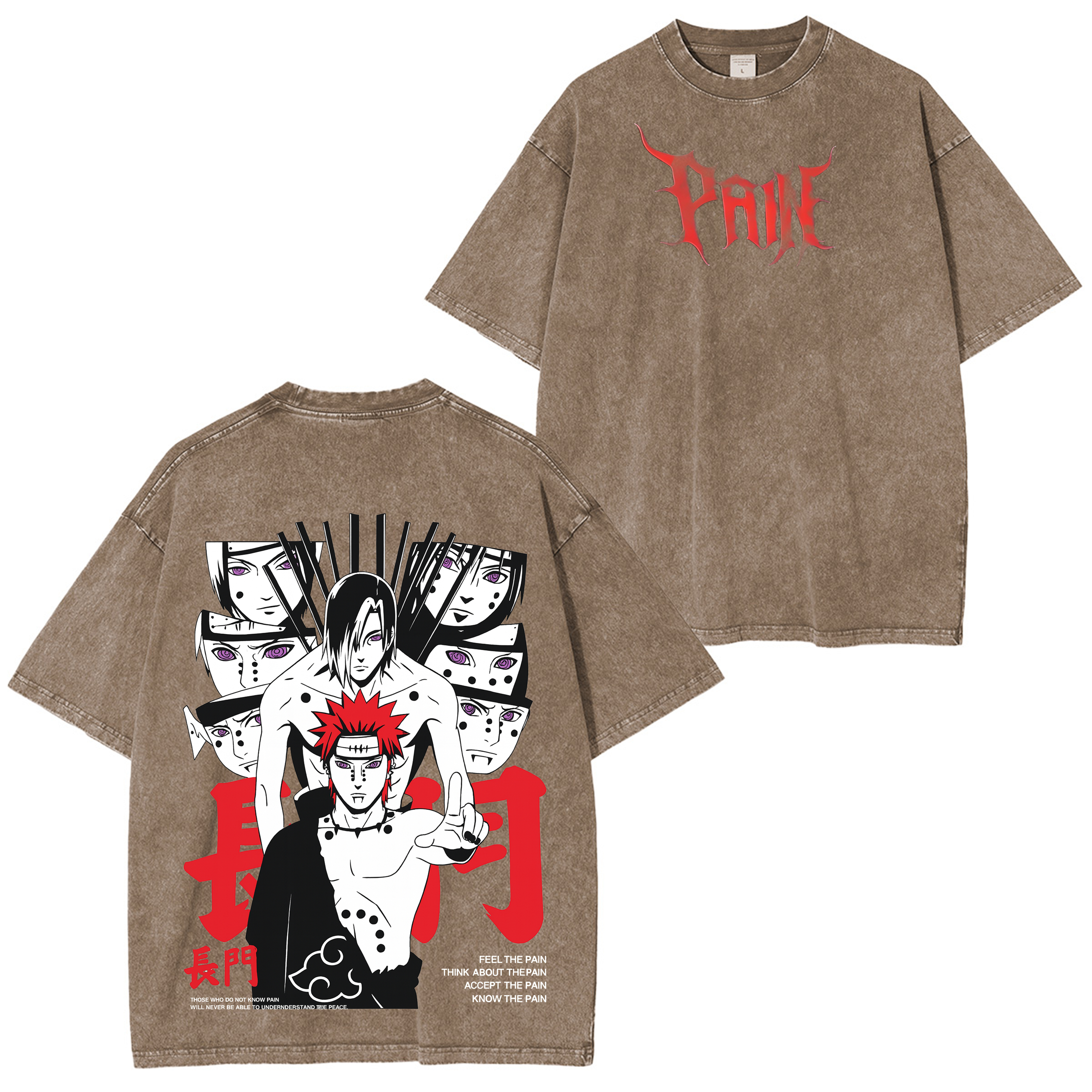 Pain Nagato – Naruto Washed Oversized T-Shirt