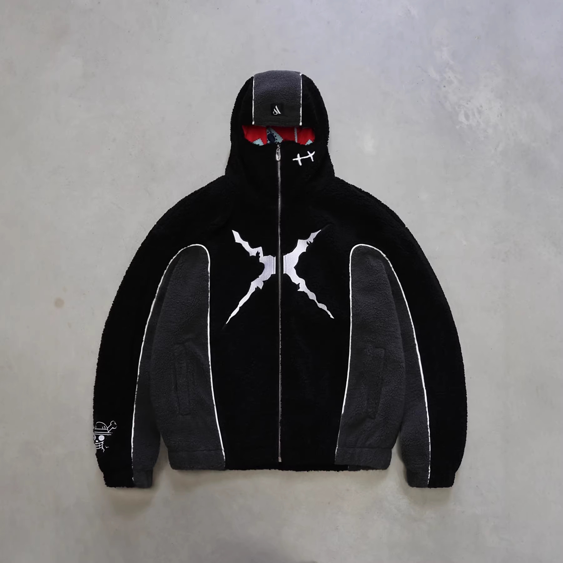 Autumn and winter faux lambskin fleece jacket loose fit.