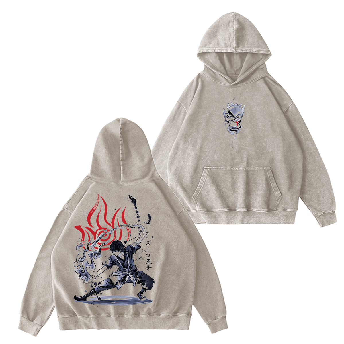 The Power of Fire Nation sumi-e Washed T-shirt/Crewneck/Hoodie