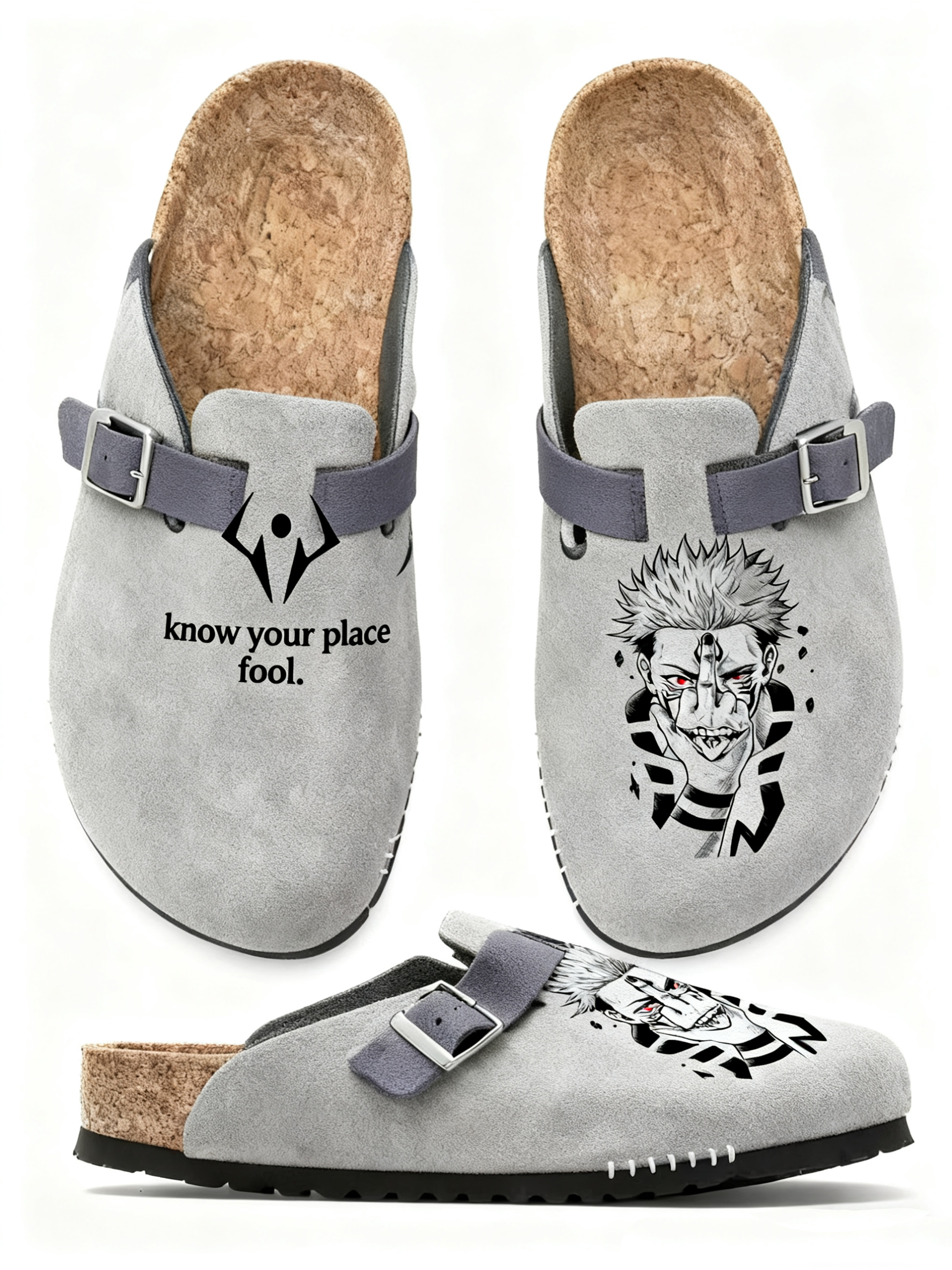 Jujutsu Kaisen :Ryomen Sukuna Unisex Boston Soft Footbed Suede Leather