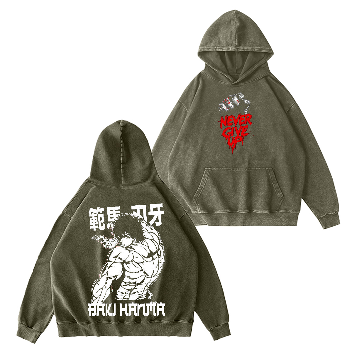 Baki Hanma Vintage Washed T-shirt/Crewneck/Hoodie