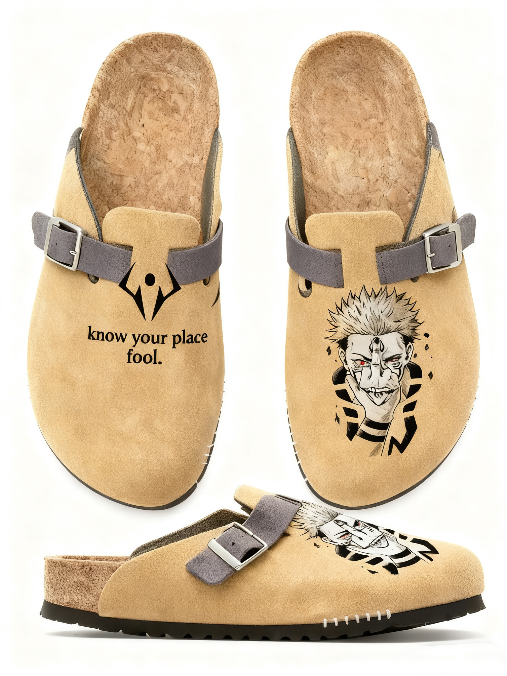 Jujutsu Kaisen :Ryomen Sukuna Unisex Boston Soft Footbed Suede Leather