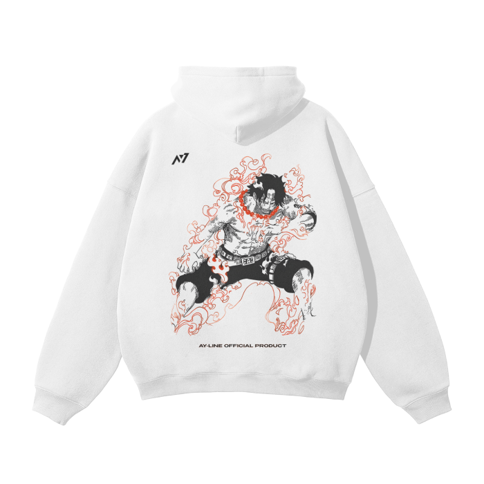 Flame Rogue Streetwear Hoodie White