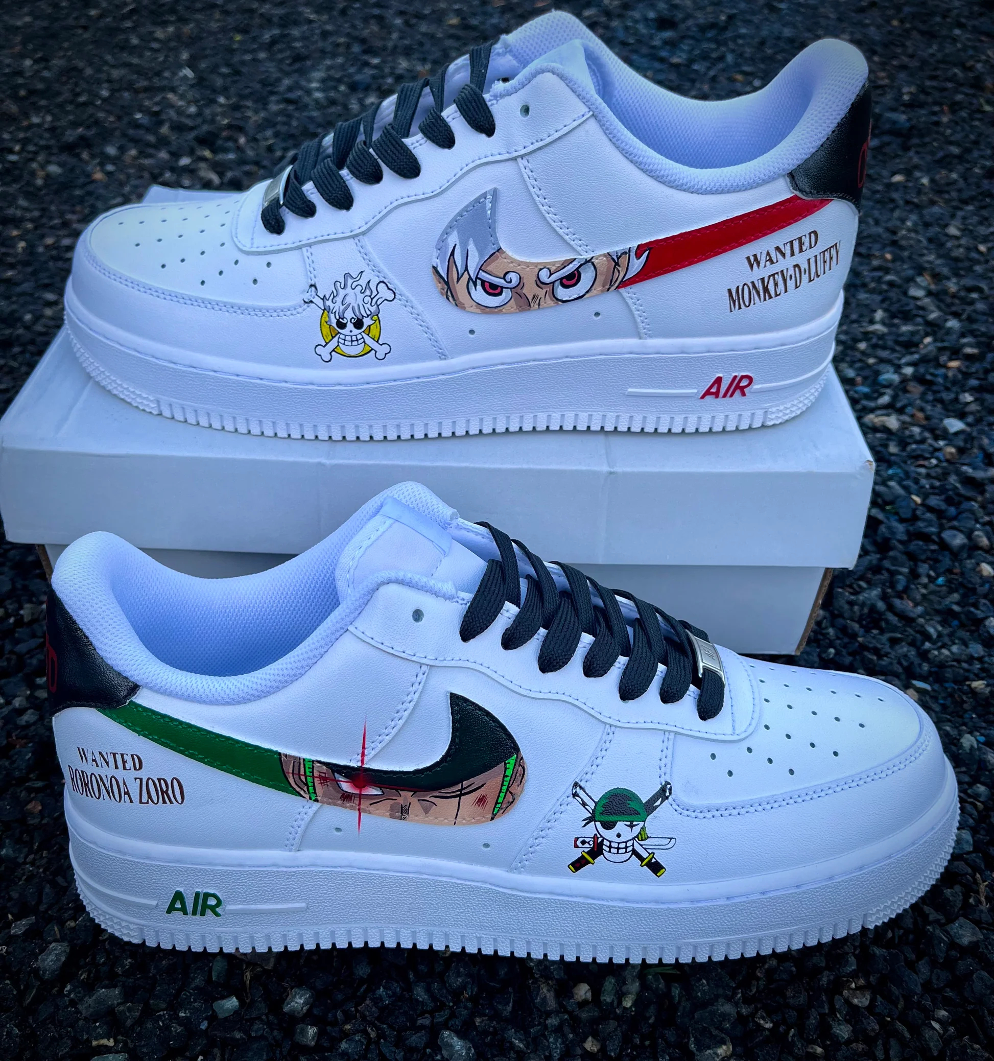 One Piece Custom Titans Style Shoes Hand Painted
