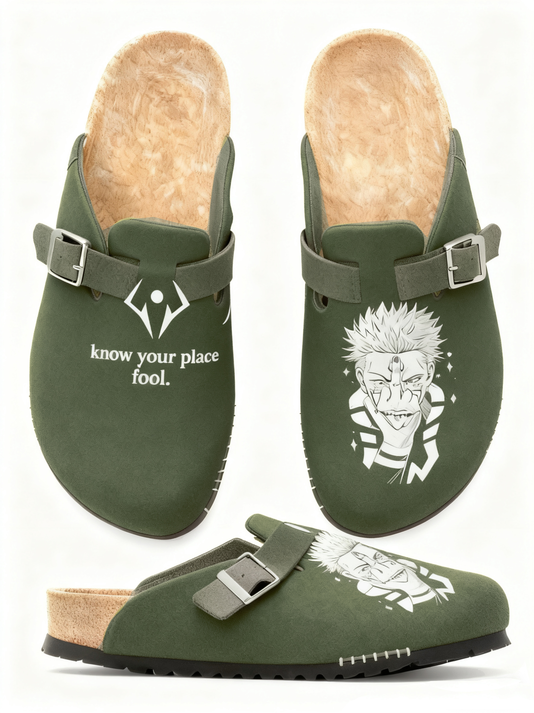 Jujutsu Kaisen :Ryomen Sukuna Unisex Boston Soft Footbed Suede Leather