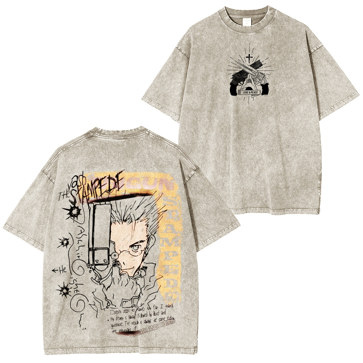 Trigun :Vash the Stampede Vintage washed T-shirt/Crewneck/Hoodie