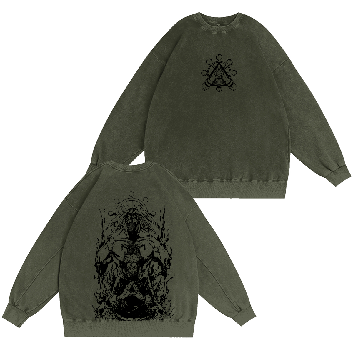 Sukuna & Mahoraga Vintage Washed Crewneck/Hoodie