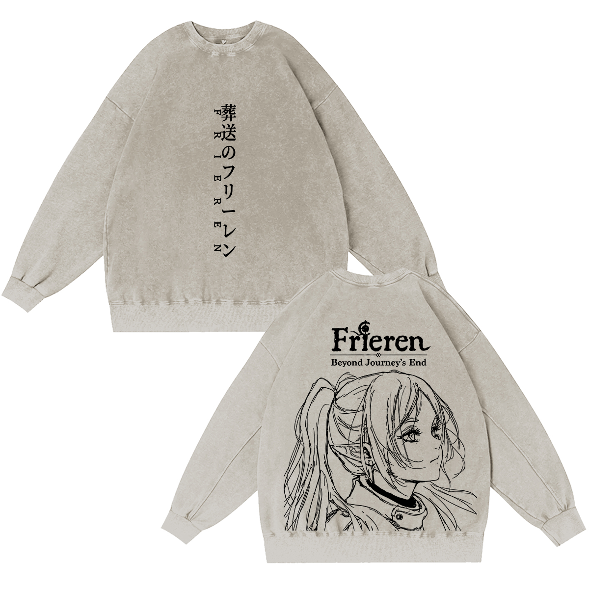 Frieren: Beyond Journey's End Anim Washed T-shirt/Crewneck/Hoodie