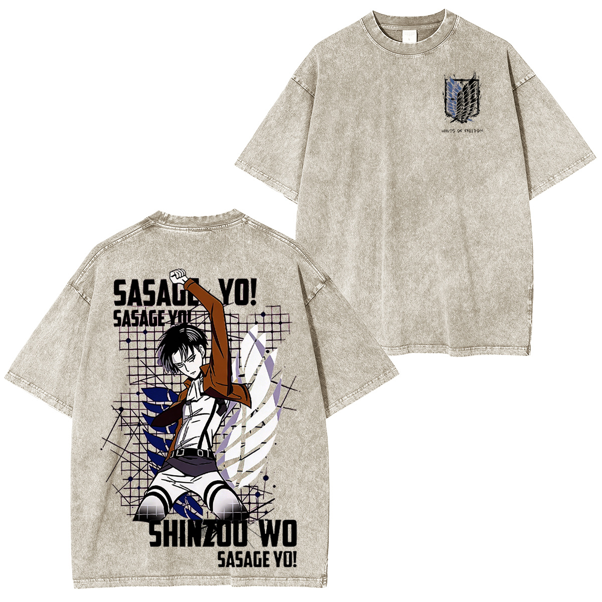 Attack On Titan Levi Vintage washed T-shirt/Crewneck/Hoodie