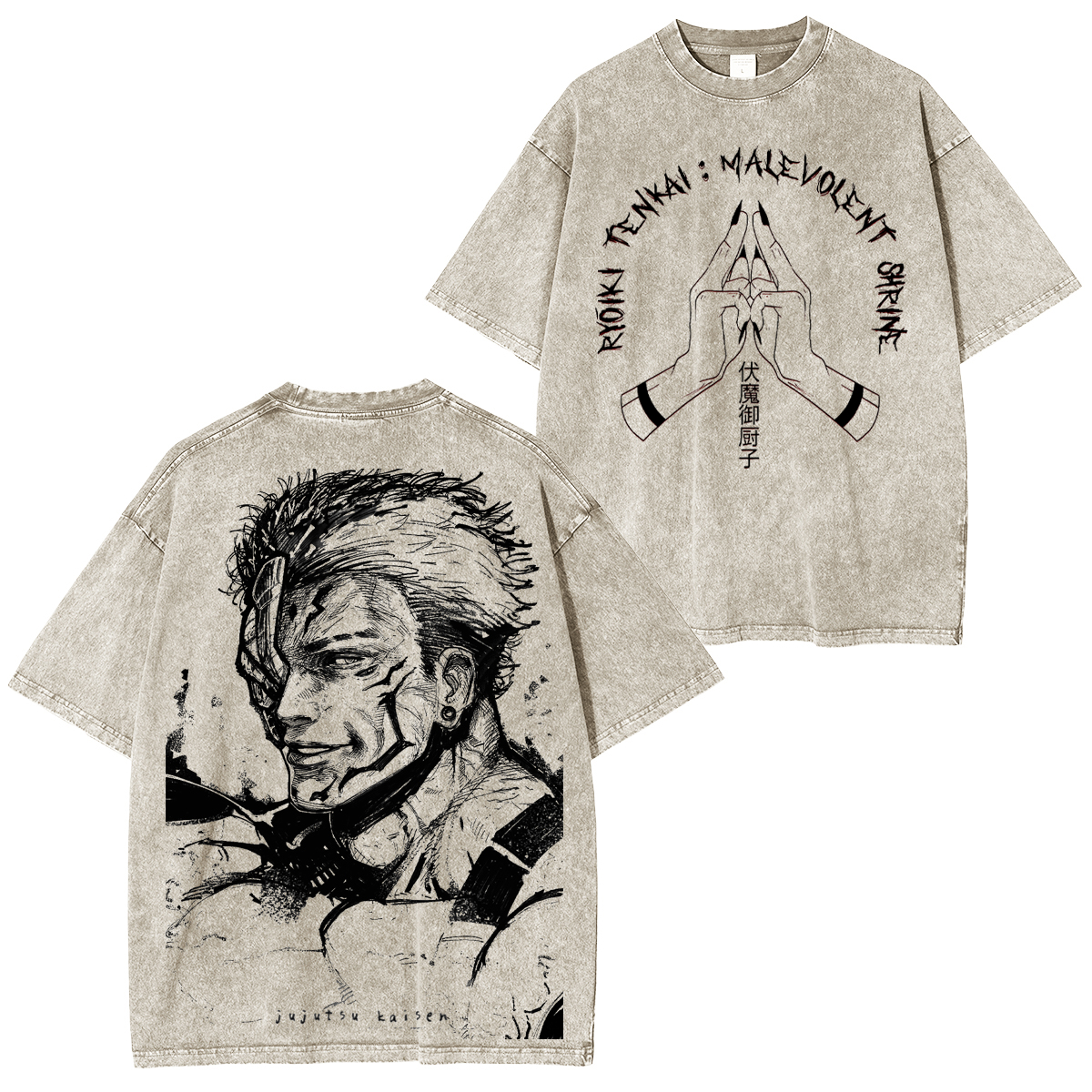 Malevolent Shrine Sukuna  Washed T-shirt/Crewneck/Hoodie