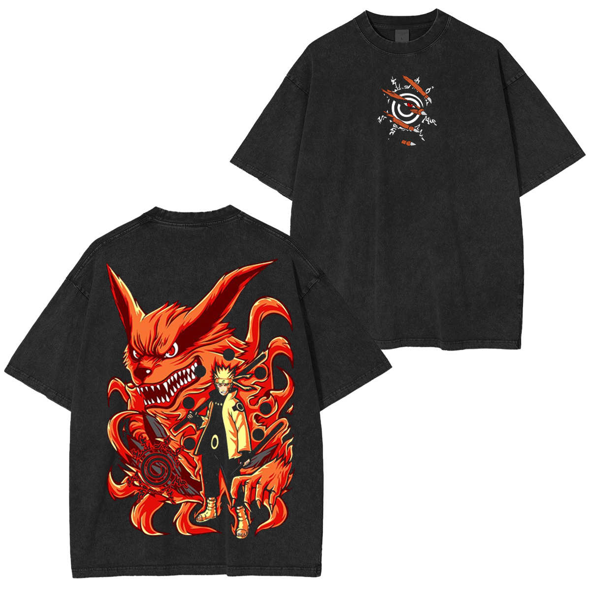 Naruto Uzumaki X Kurama Vintage Washed T-shirt/Crewneck/Hoodie