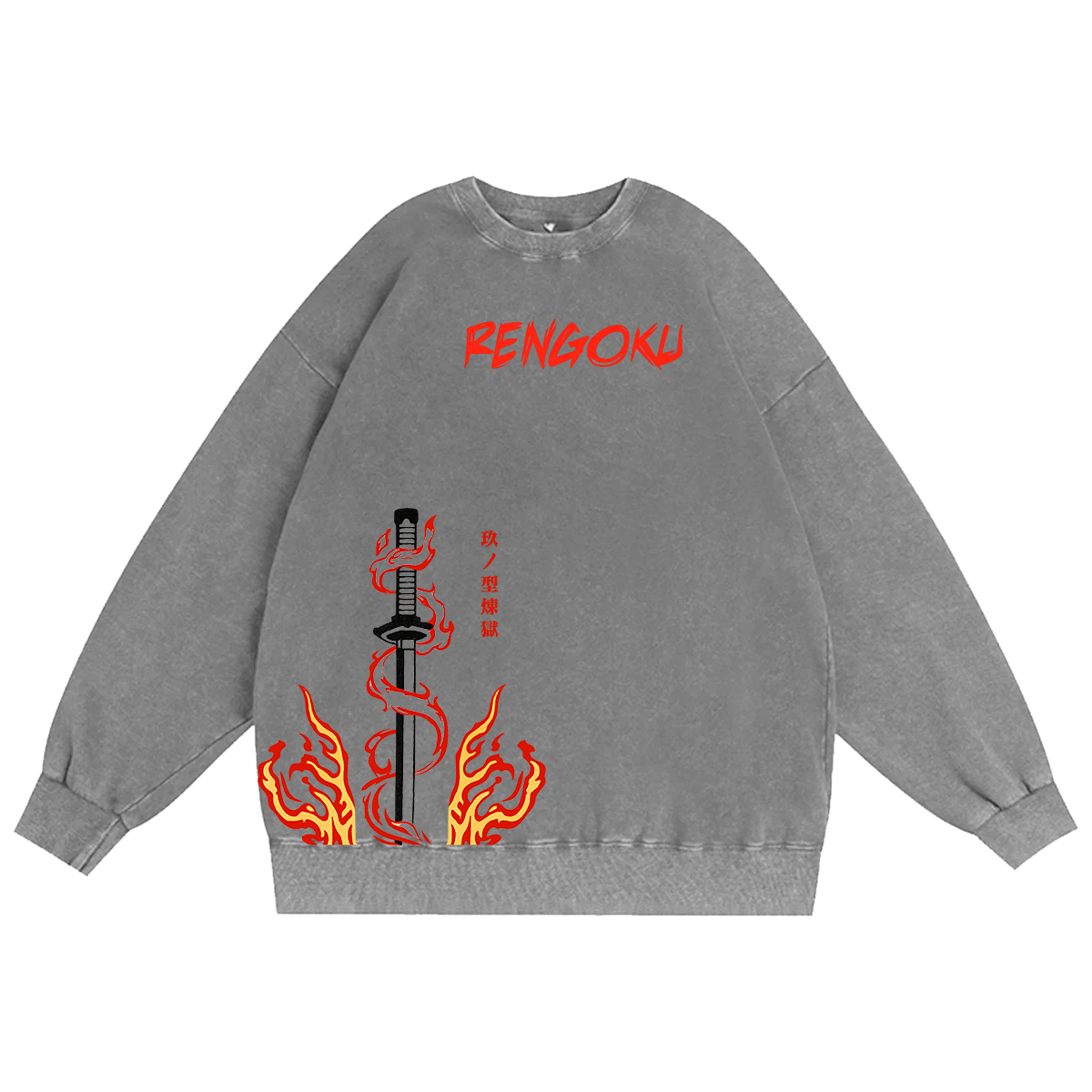 Rengoku Demon Slayer Anime Unisex Washed T-Shirt