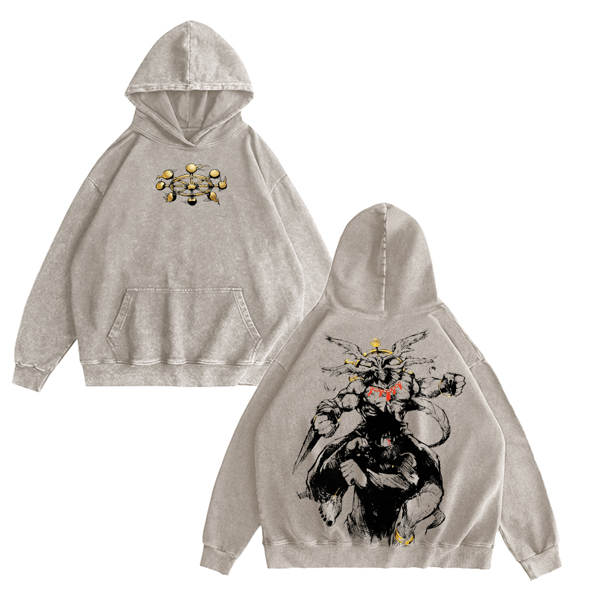 Sukuna vs. Makura jujutsu kaisen Washed T-shirt/Crewneck/Hoodie