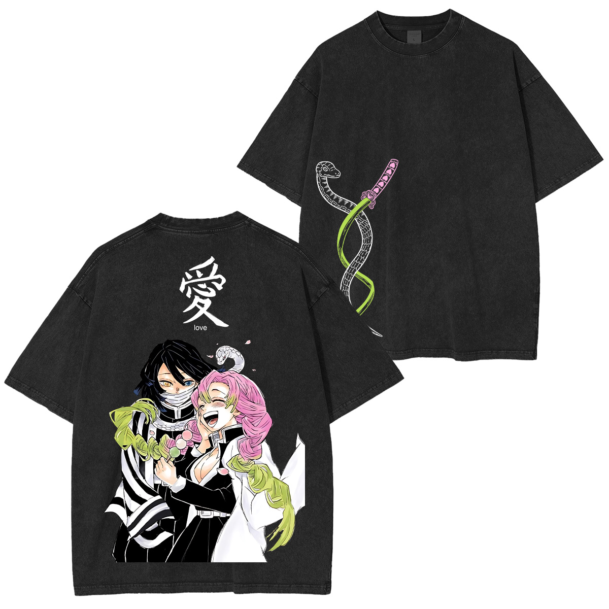 Iguro Obanai X Kanroji Mitsuri Vintage Tee