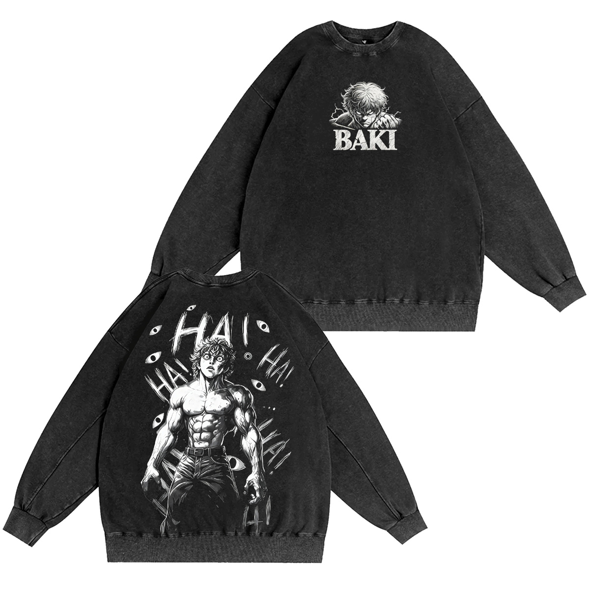 manga : Baki Hanma Vintage washed T-shirt/Crewneck/Hoodie