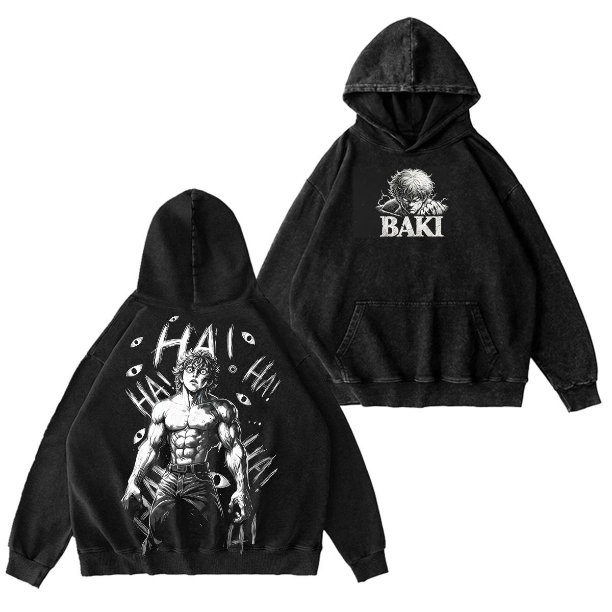 manga : Baki Hanma Vintage washed T-shirt/Crewneck/Hoodie