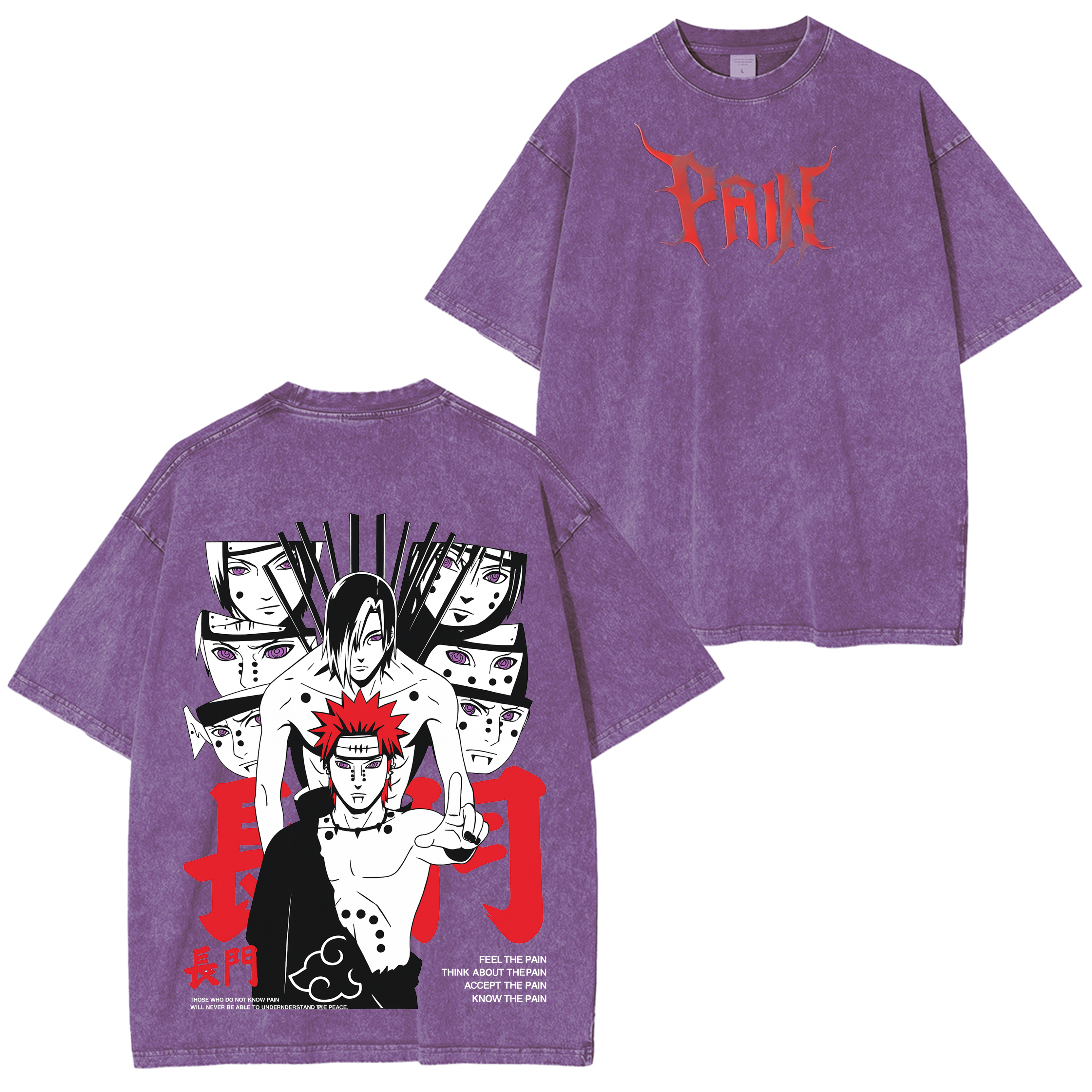 Pain Nagato – Naruto Washed Oversized T-Shirt
