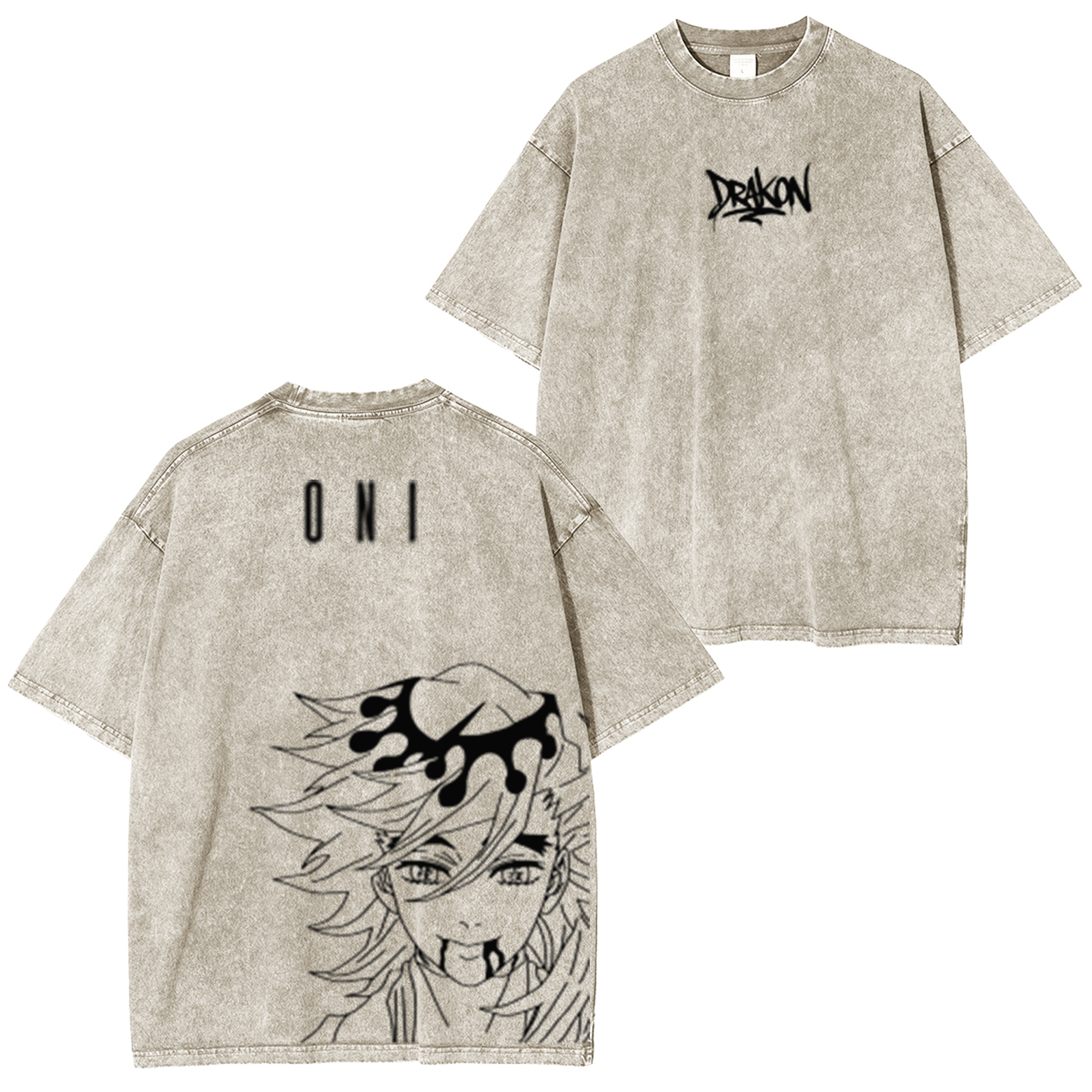 Demon Slayer Doma Anime Unisex Washed T-Shirt