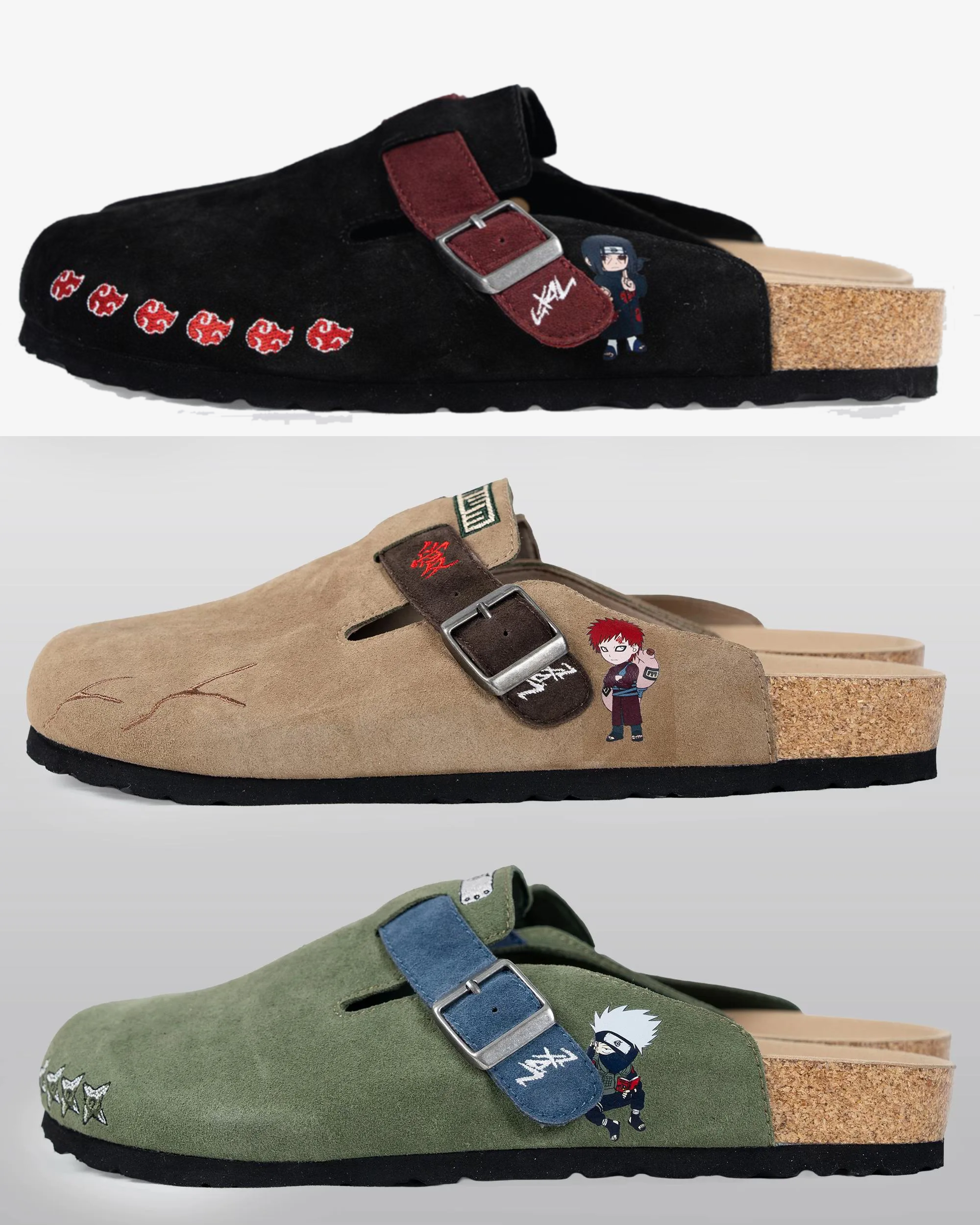 NARUTO Anime Unisex Boston Soft Footbed Suede Leather 