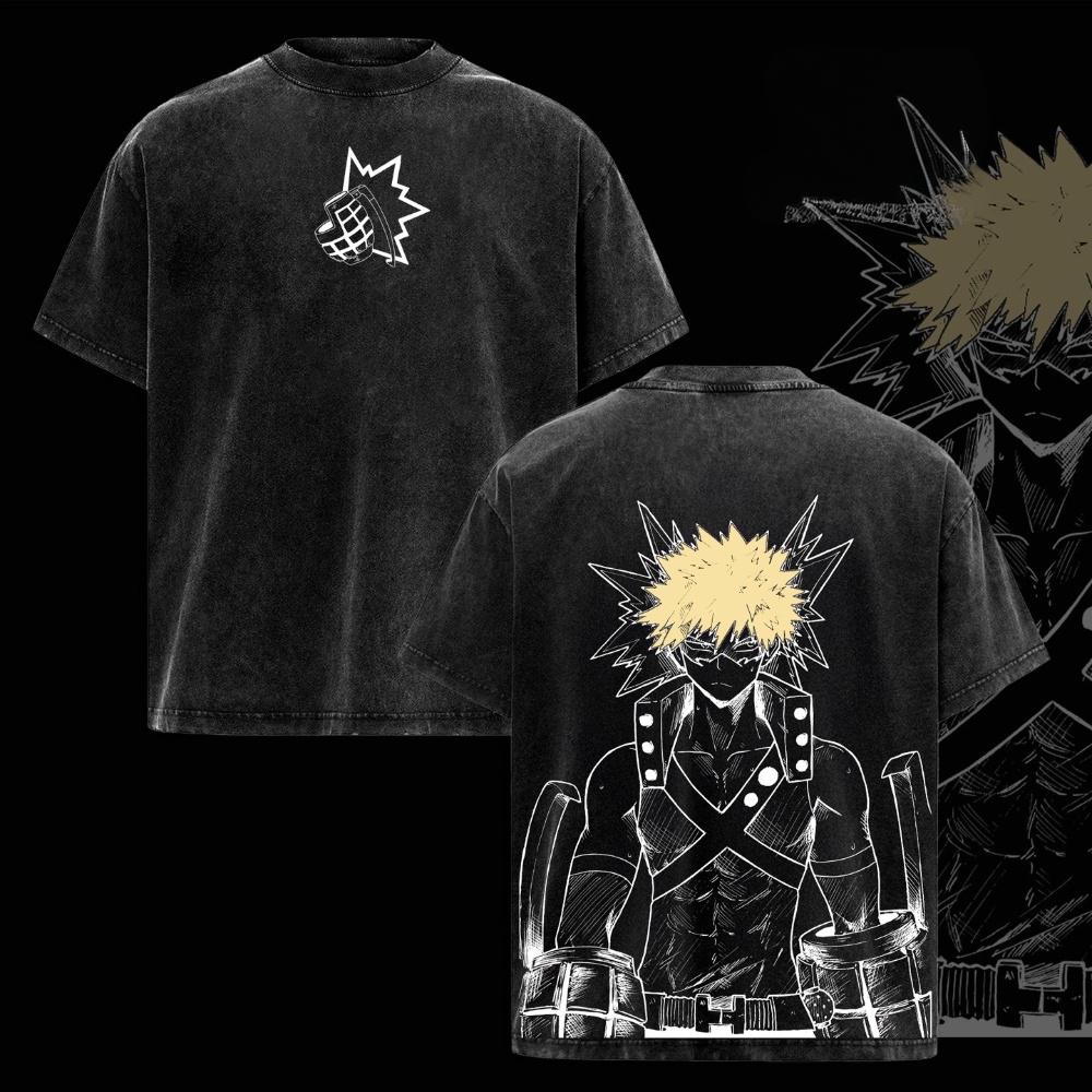 Katsuki Bakugo My Hero Academia Vintage Washed T-shirt/Crewneck/Hoodie