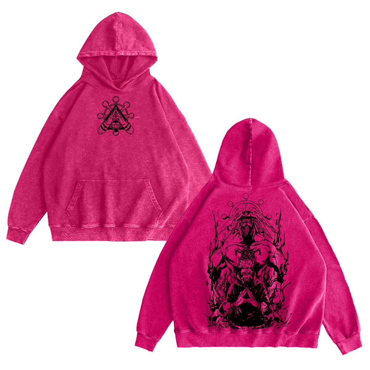 Sukuna & Mahoraga Vintage Washed Crewneck/Hoodie