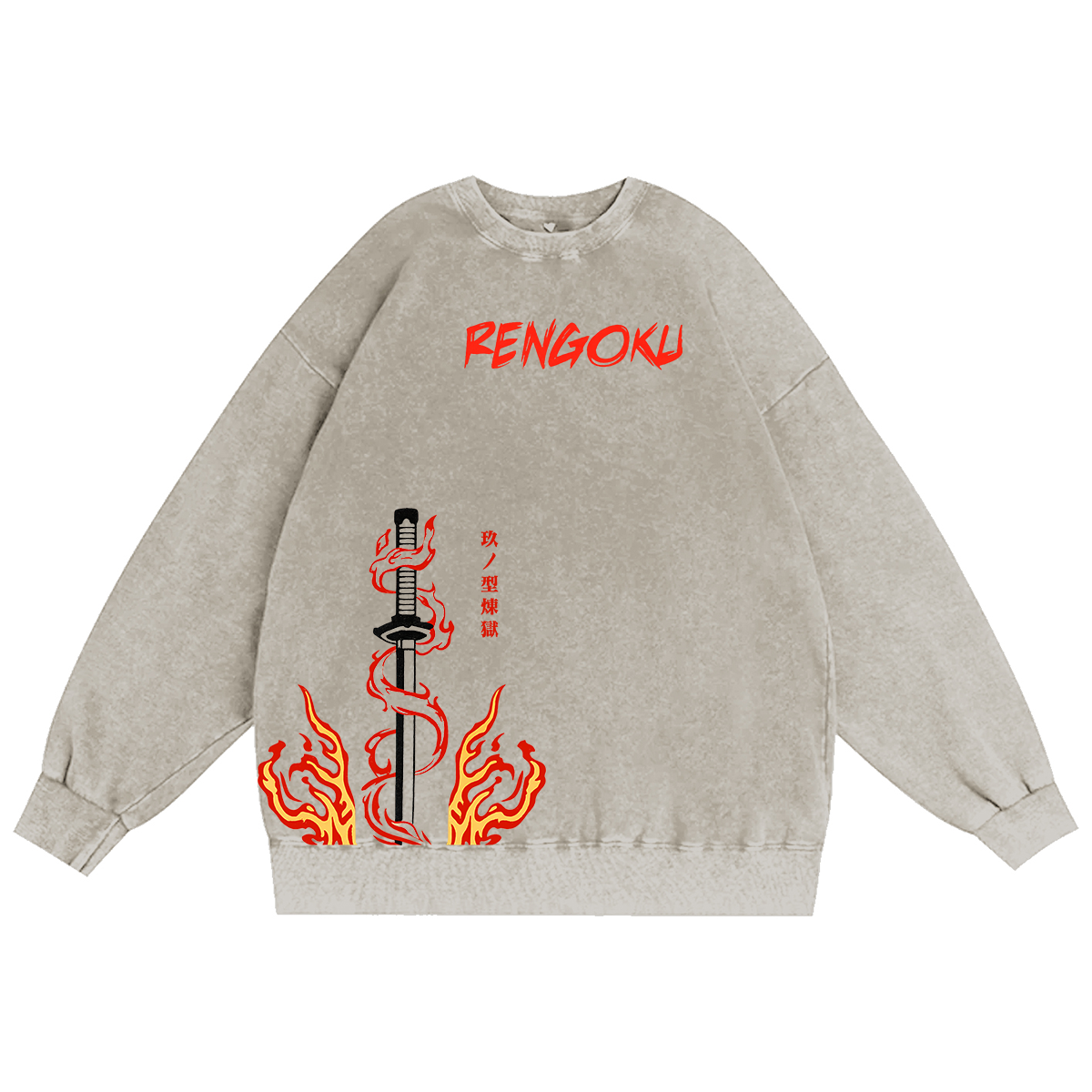 Rengoku Demon Slayer Anime Unisex Washed T-Shirt