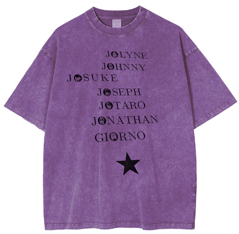 JOJO SUS Jojo's Bizarre Adventure Anime Double Printed Vintage Washed Tee