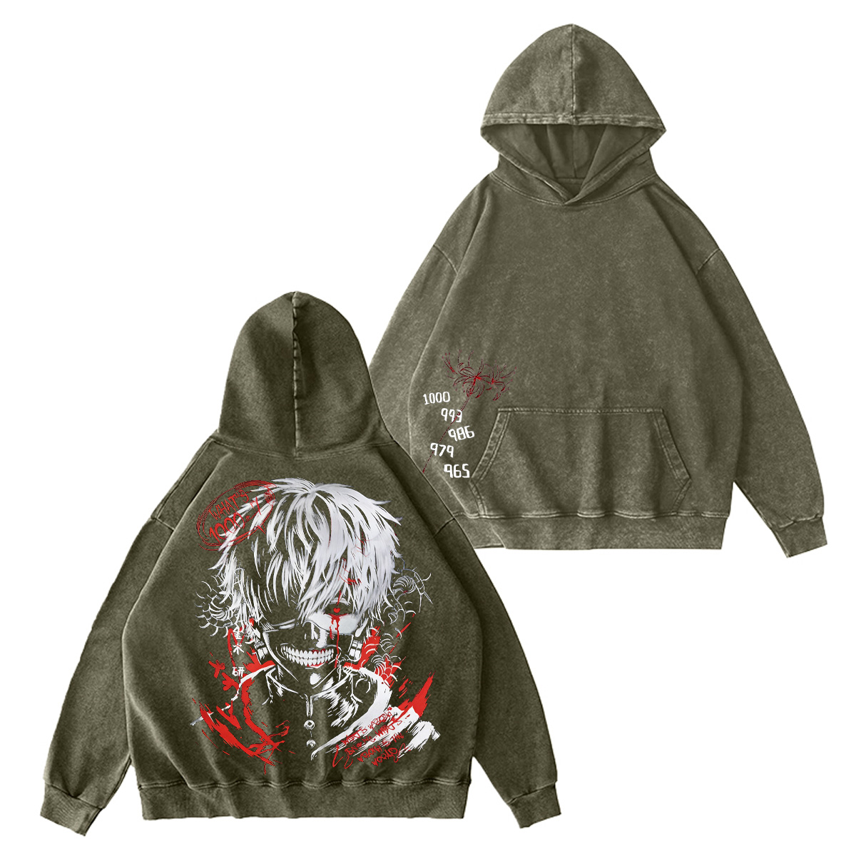 Ken Kaneki Tokyo Ghoul Washed T-shirt/Crewneck/Hoodie