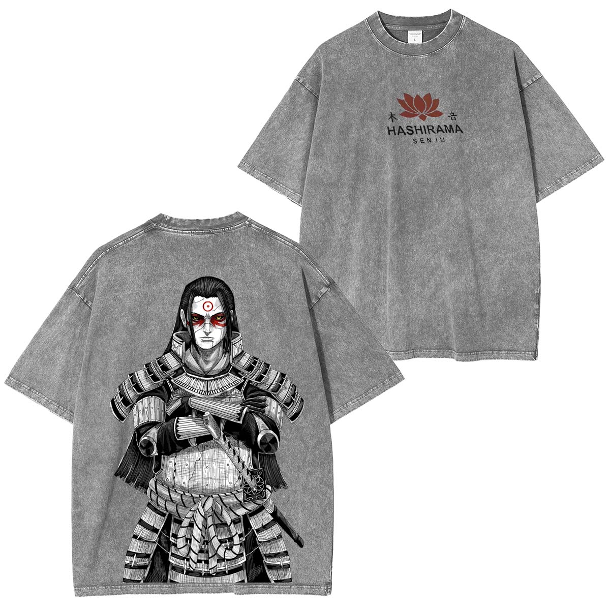 Konoha x Naruto Anime Double Printed Washed Tee