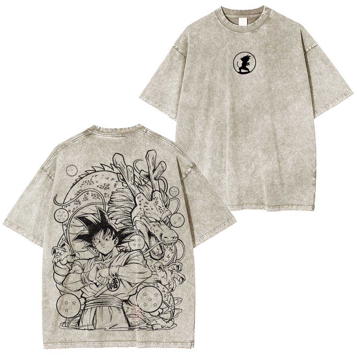 Dragon Ball Anime Double Printed Washed Tee