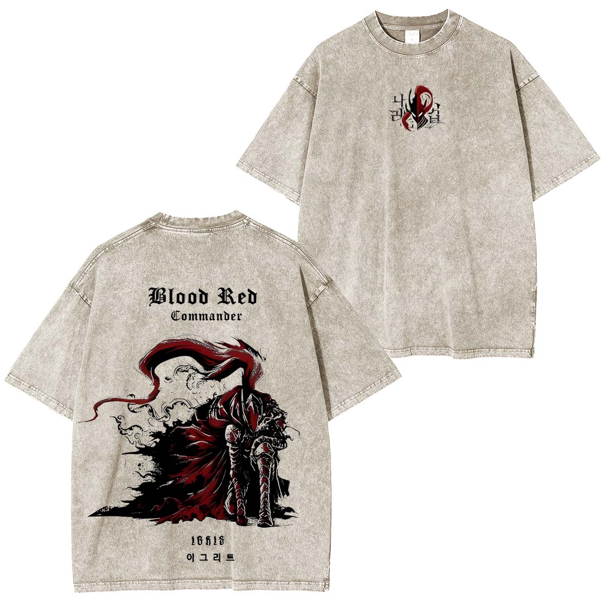 Tachima Anime Double Printed Washed Tee