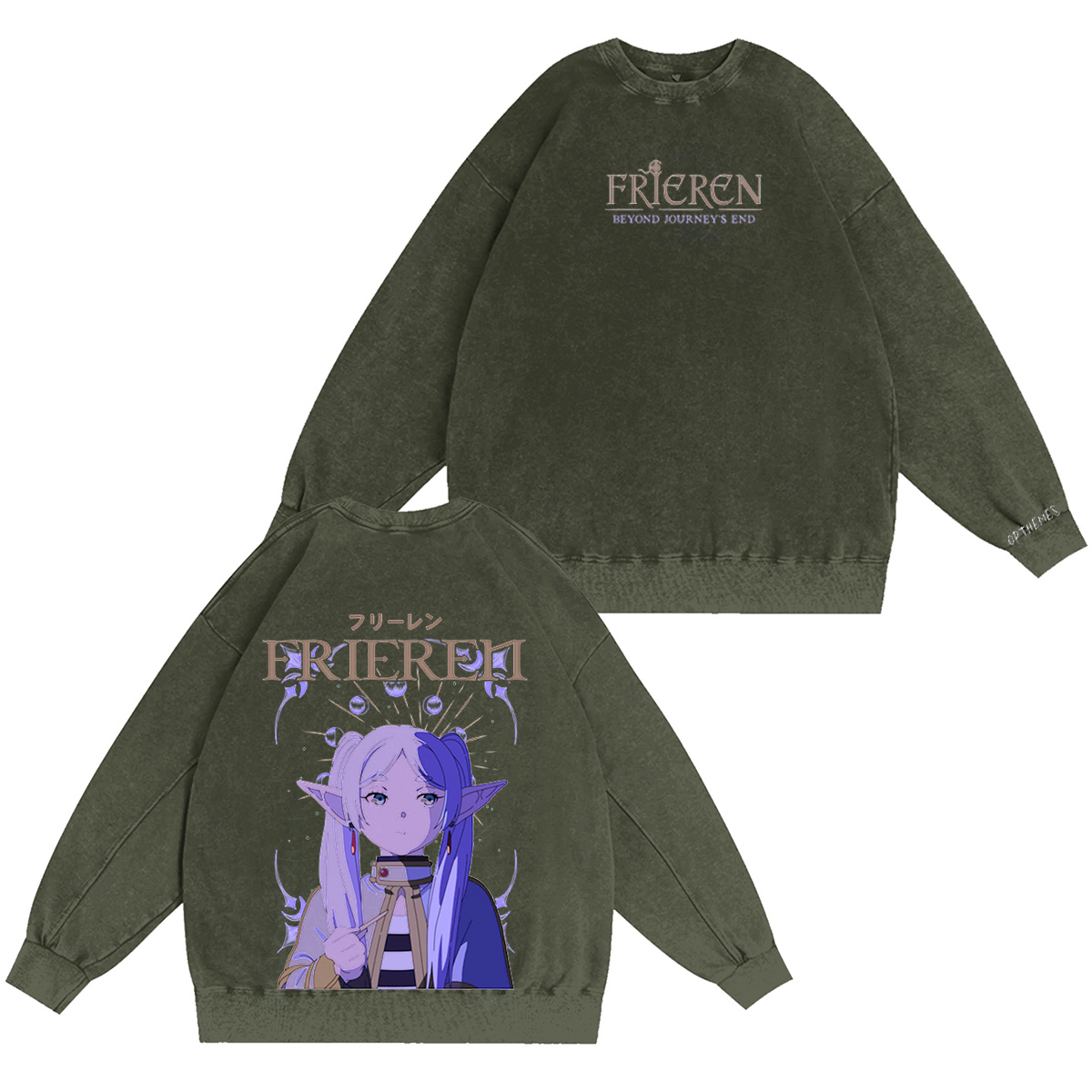 Frieren �C Eternal Mage Vintage washed T-shirt/Crewneck/Hoodie