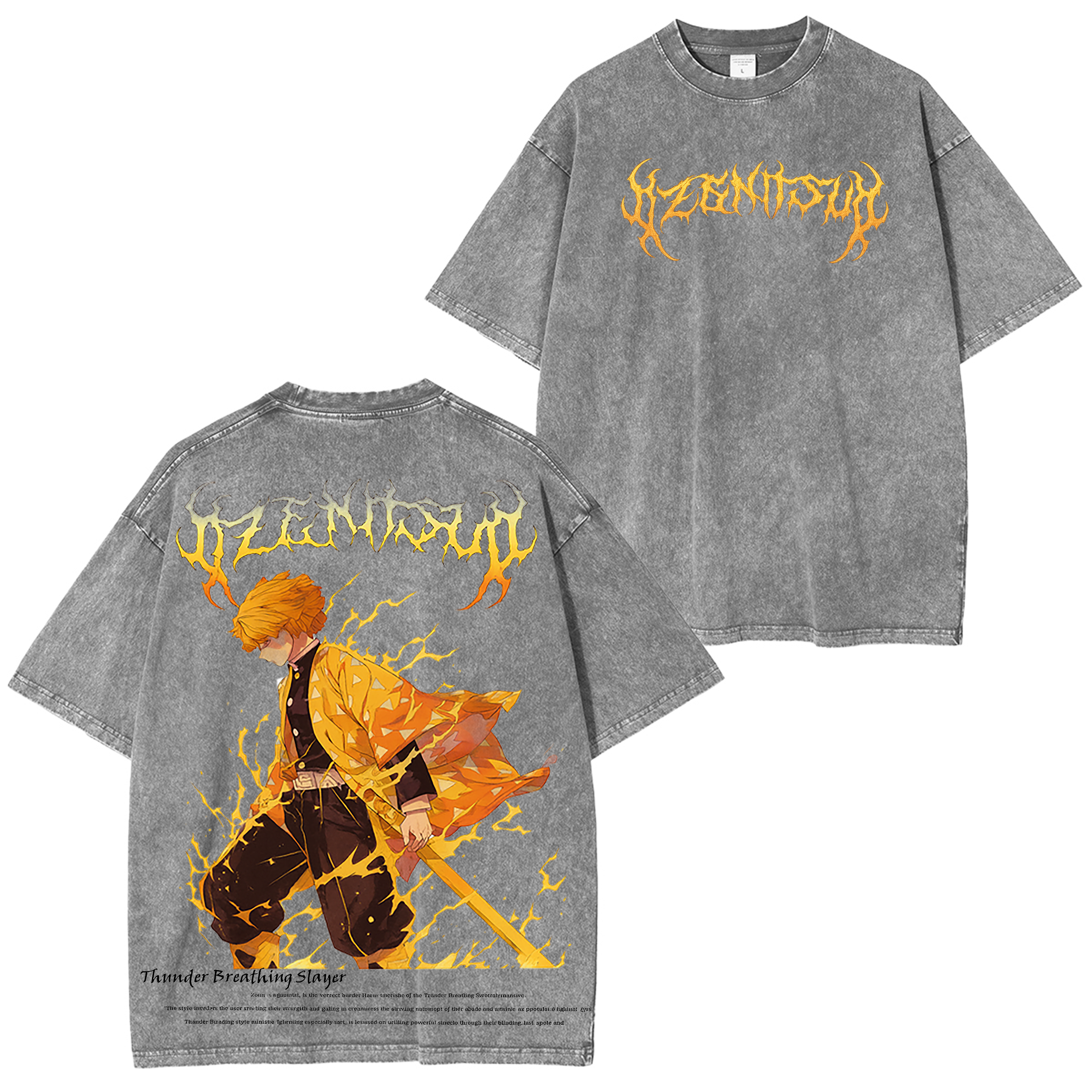 Anime Kyojuro Rengoku Demon Slayer Graphic Vintage T-Shirt