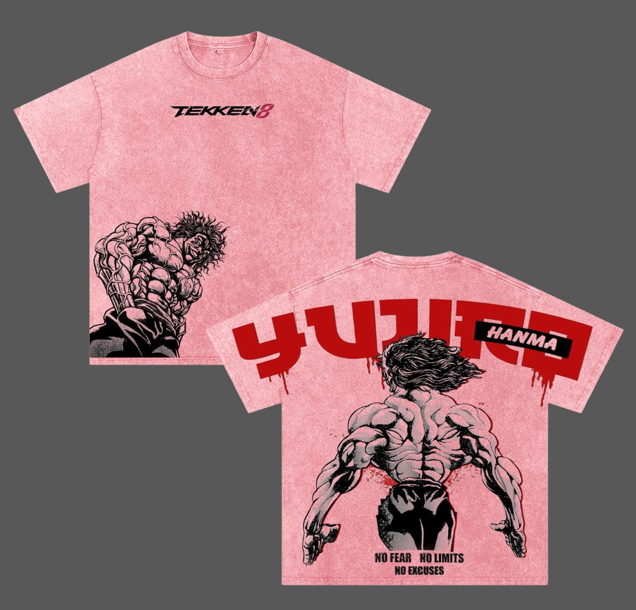 Yuujirou Hanma | Baki Vintage washed T-shirt/Crewneck/Hoodie