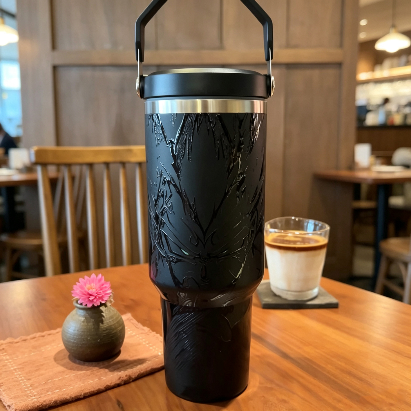  Dragon Ball Z - 40 Oz White/Black Themed engraved Stanley Tumbler Cup