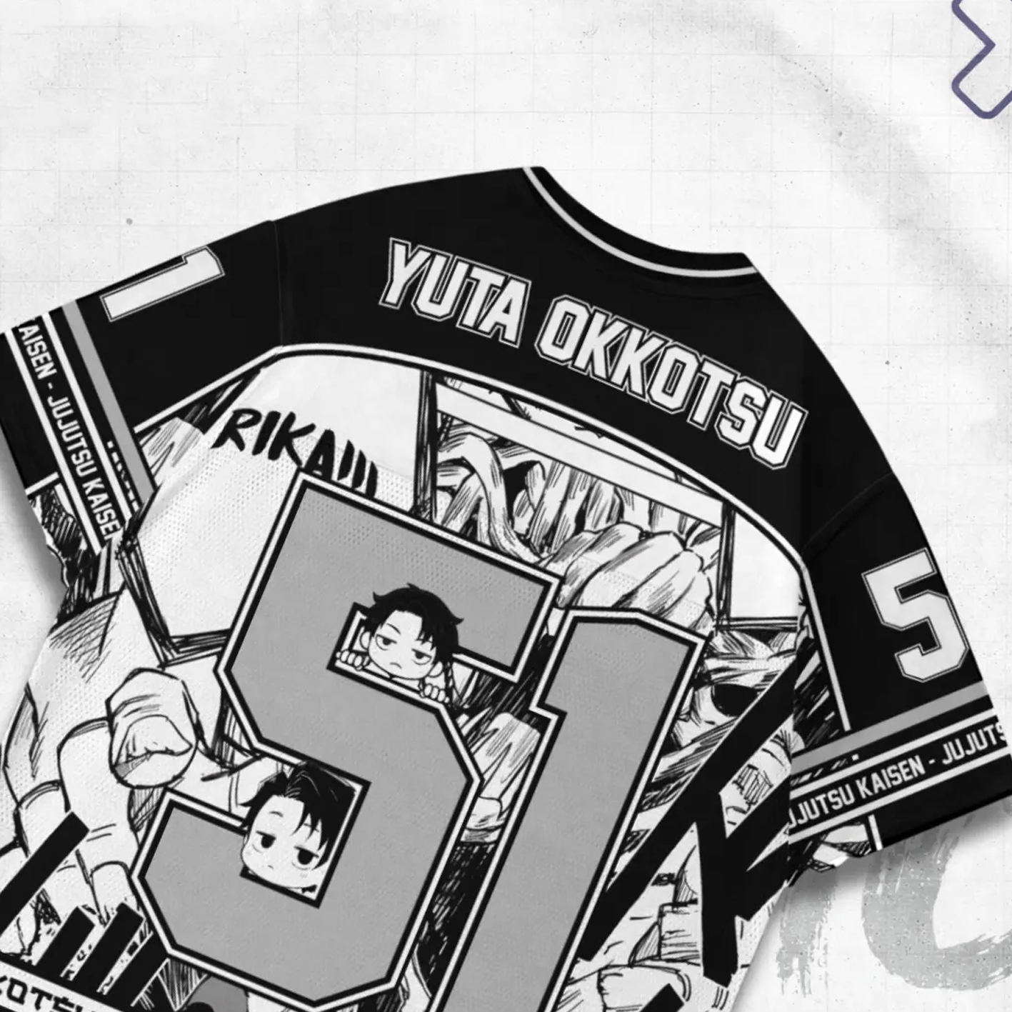 Jersey Jujutsu Kaisen Yuta Okotsui 51 Anime Oversized Jersey