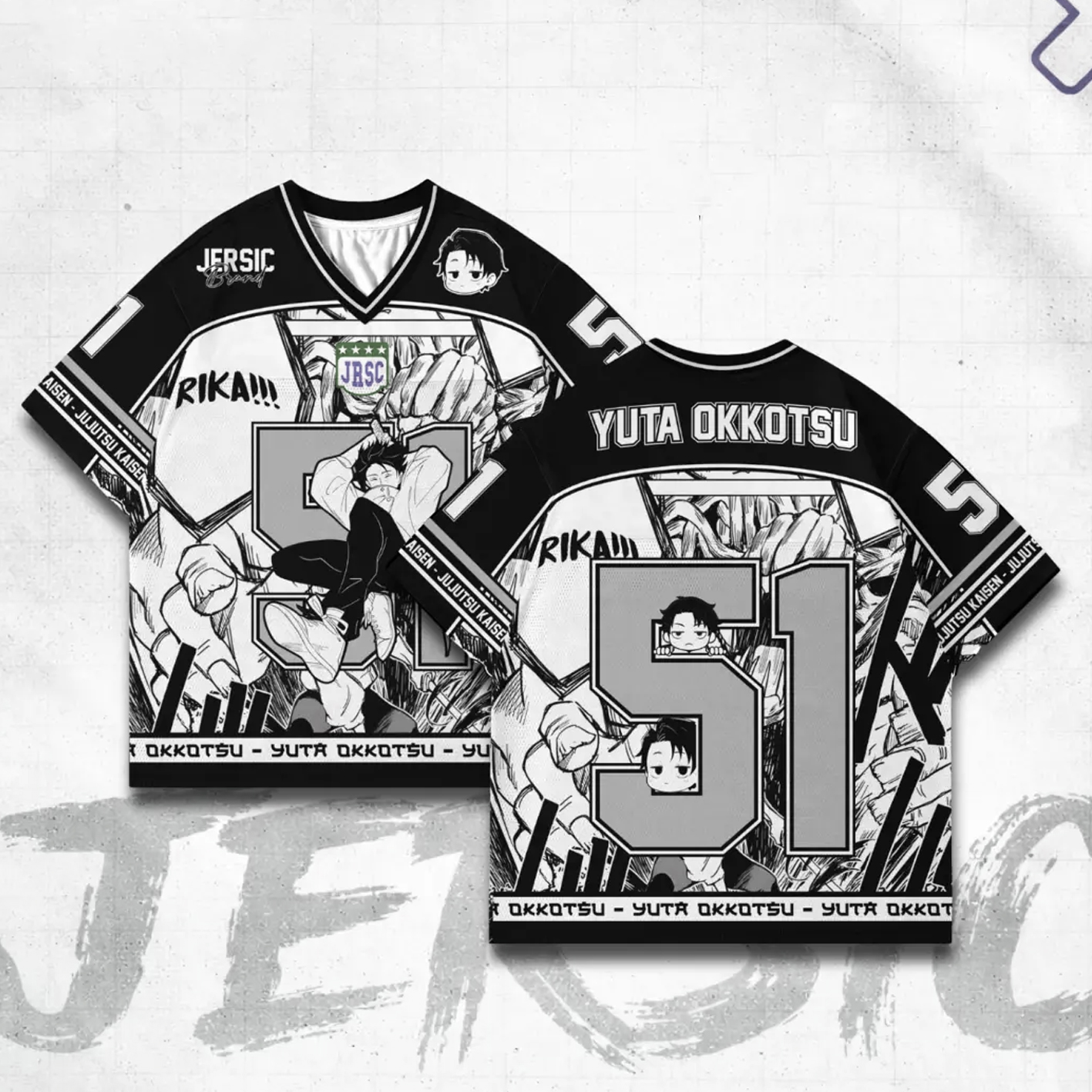 Jersey Jujutsu Kaisen Yuta Okotsui 51 Anime Oversized Jersey